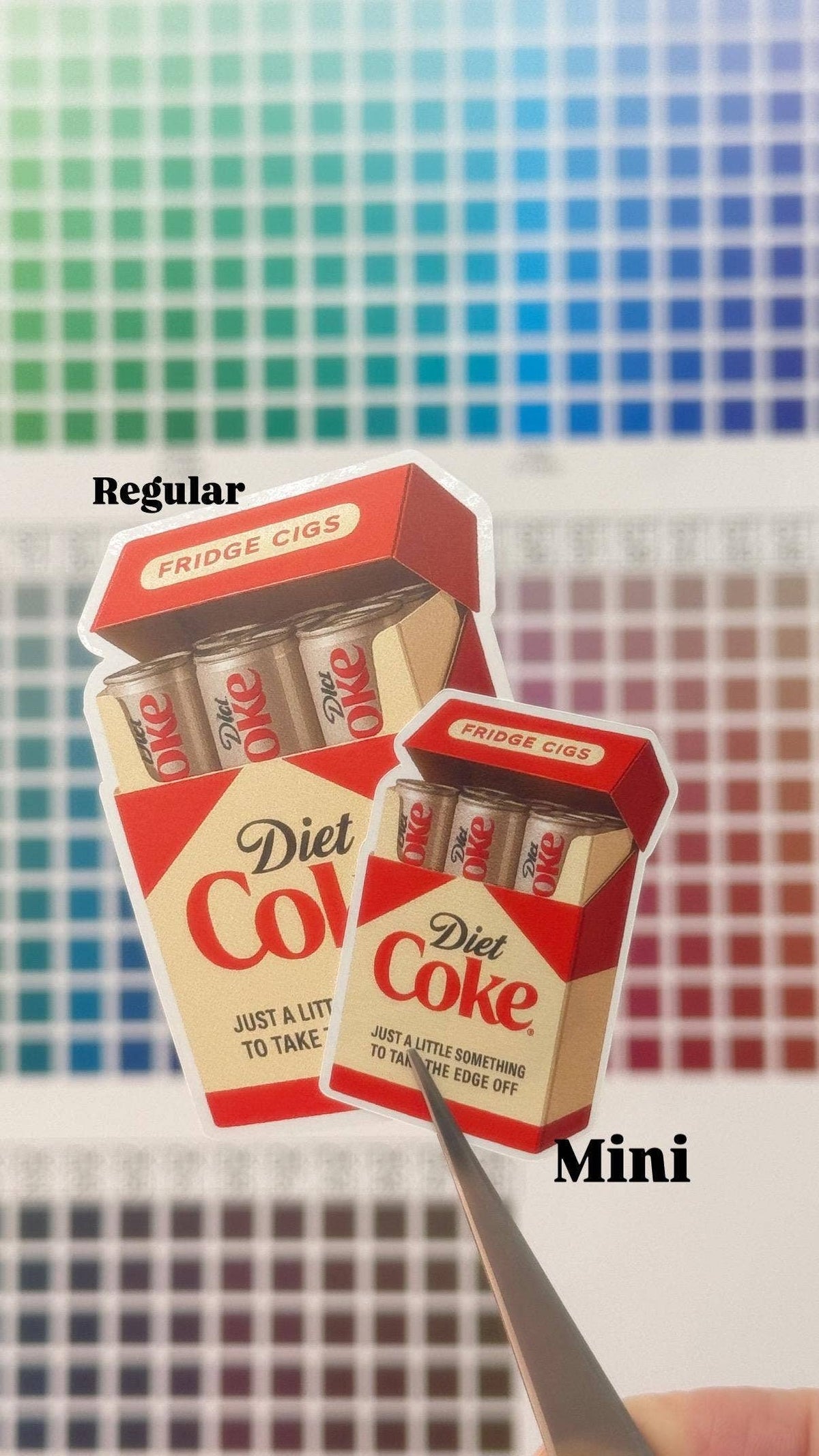 Hello Brand | Sticker My Art - Diet Coke Fridge Cigs Sticker - Matte Vinyl: Vinyl sticker