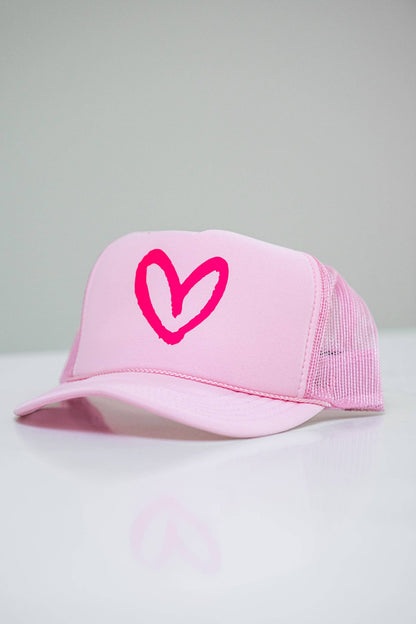 Red/Pink House of Shan, INC - Imperfect Heart Trucker Hat - Classic Colorways: