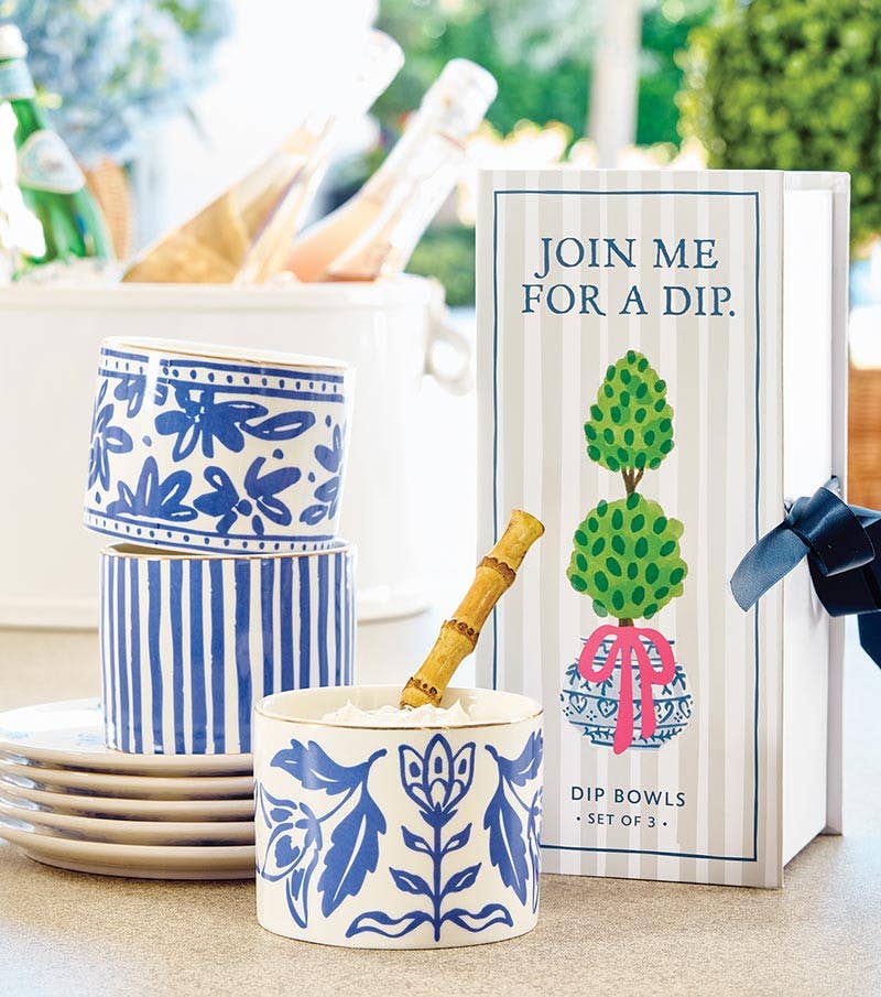 Join Me For a Dip - Set of 3-Santa Barbara Design Studio by Creative Brands - Ceramic Dip Bowl Set -