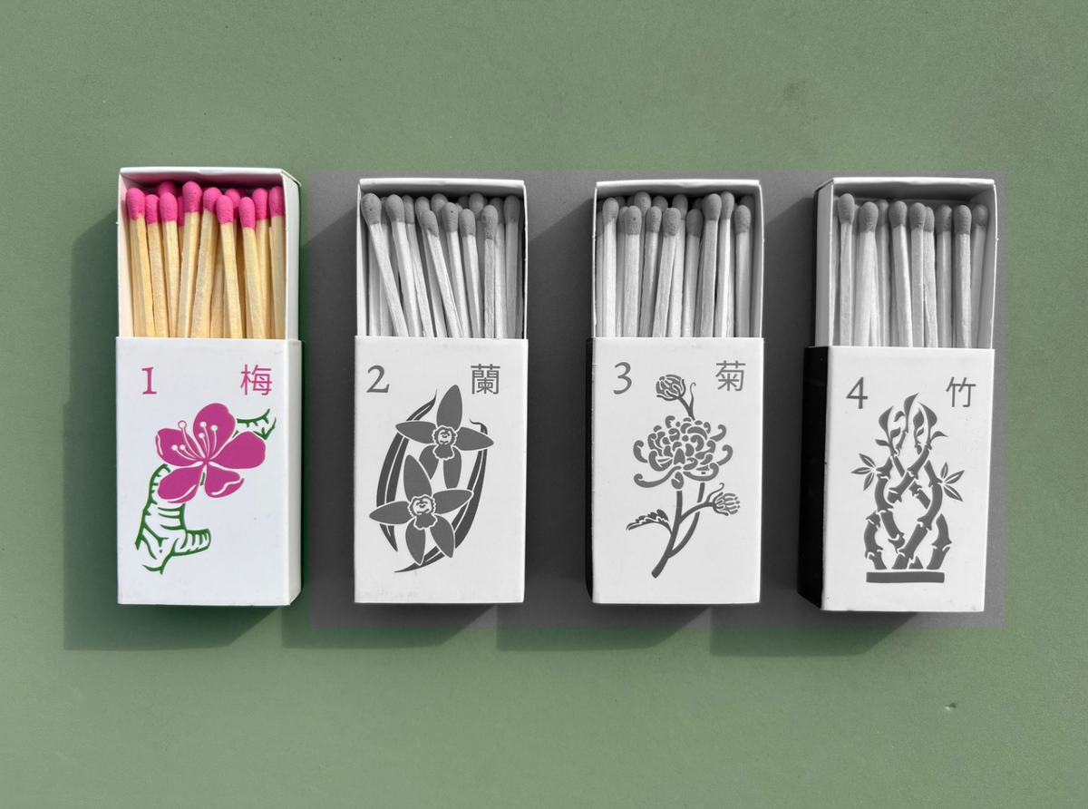 Painting With James - Mahjong Matchboxes - Plum Blossom
