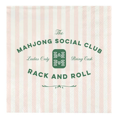 Santa Barbara Design Studio by Creative Brands - Ceramic Napkin Tray + Napkins - Mahjong Social Club: 5" L x 5" W