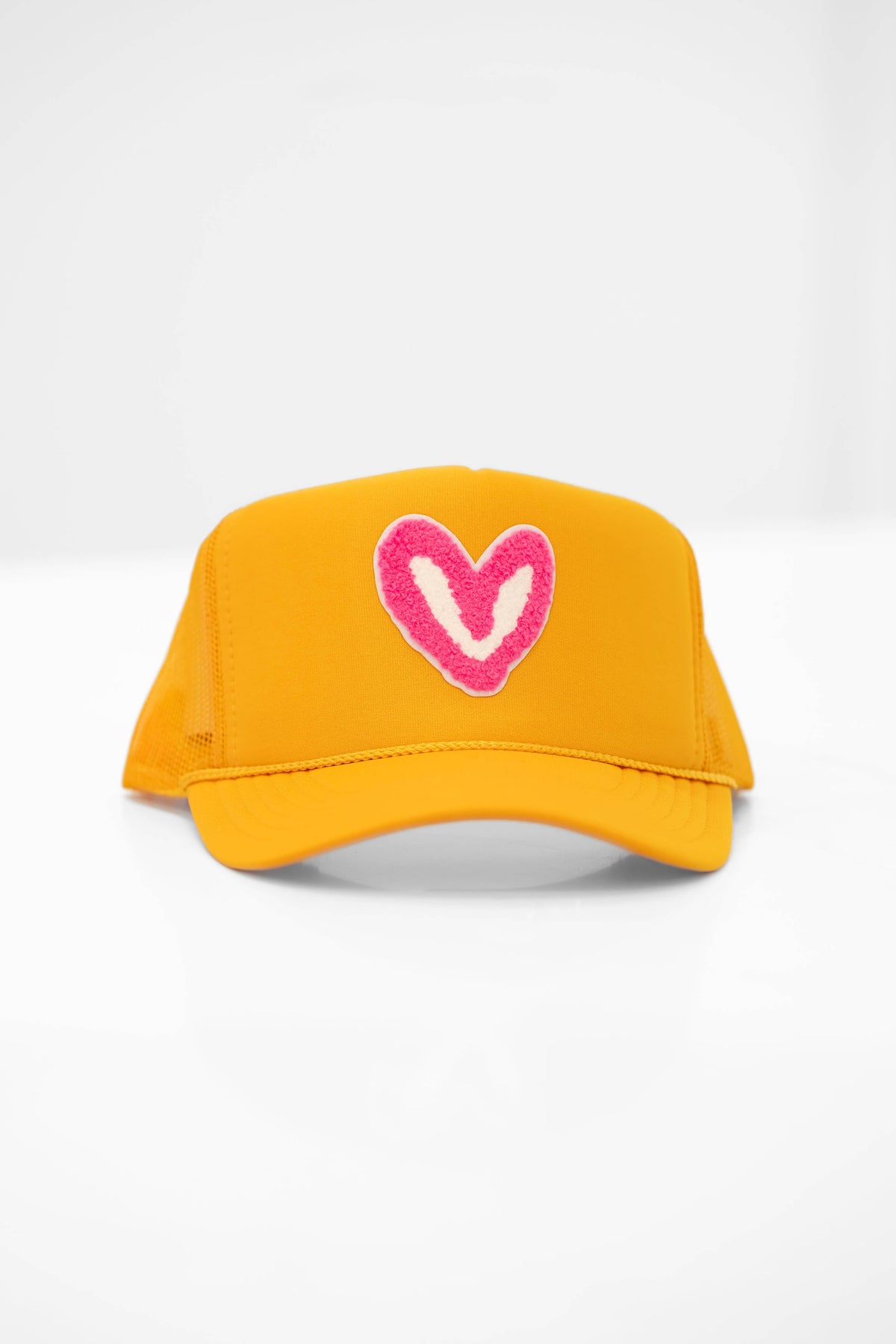 FUZZY PINK PATCH: Royal Blue House of Shan, INC - Imperfect Heart 'Patch' Trucker Hats -