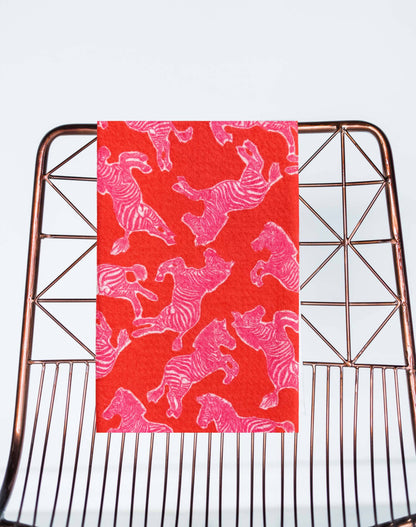 Kitchen Pink and Red Zebra microfiber