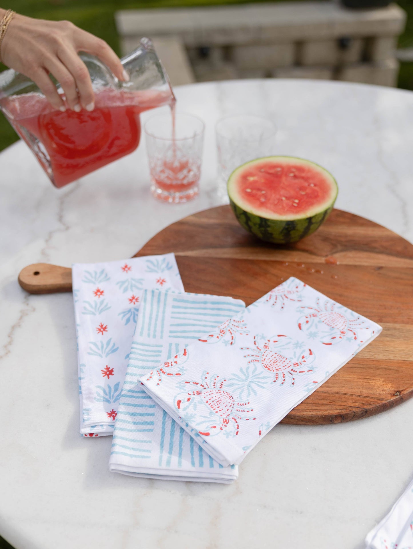 Organic Napkins (set of 4) - King Crab - Saltwater & Poppy by Mended