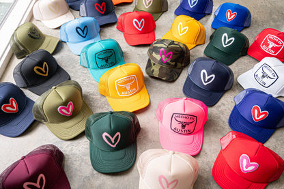 Red/Pink House of Shan, INC - Imperfect Heart Trucker Hat - Classic Colorways: