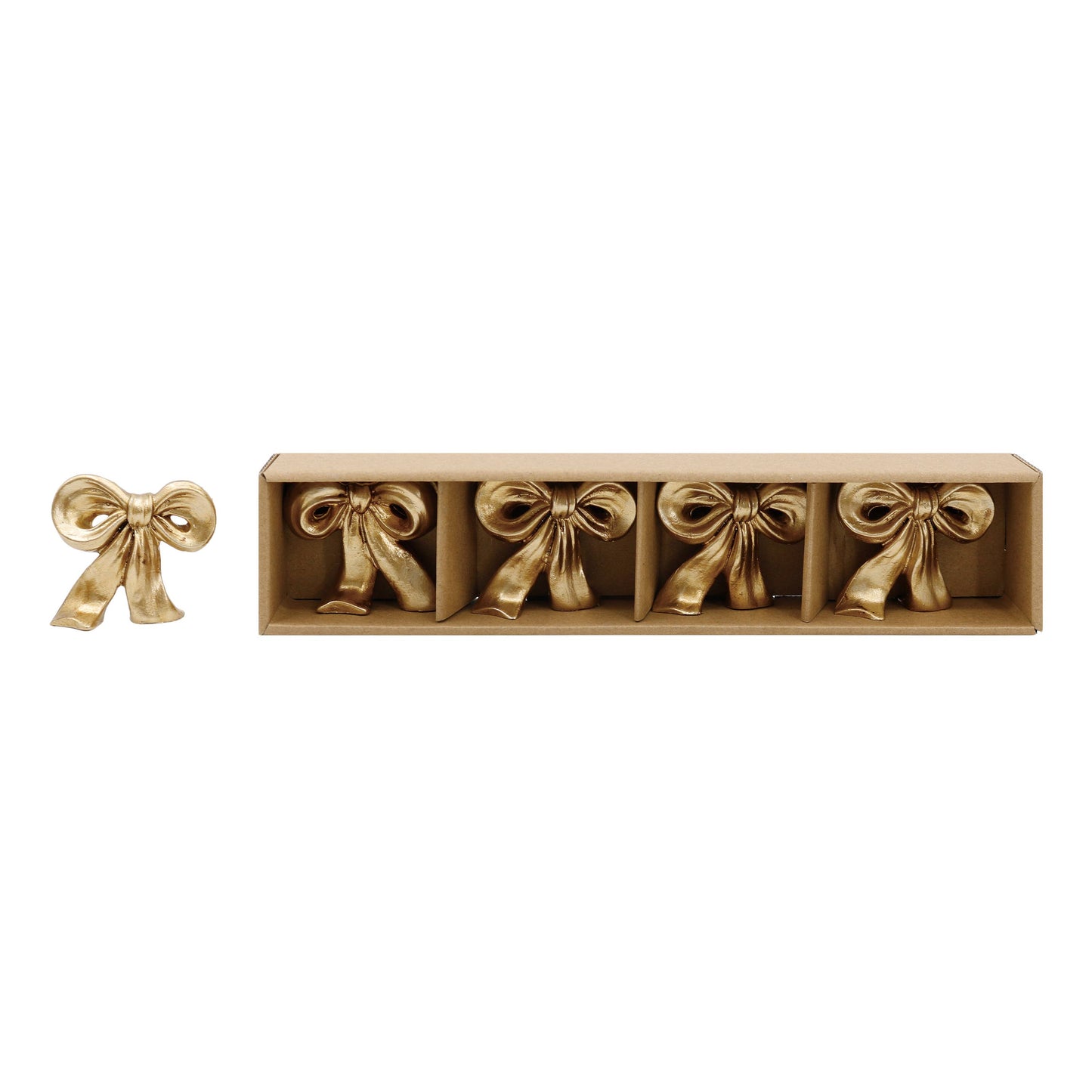 Gold Bow Placecard Holder Set of 4 for Mahjong Tabletop