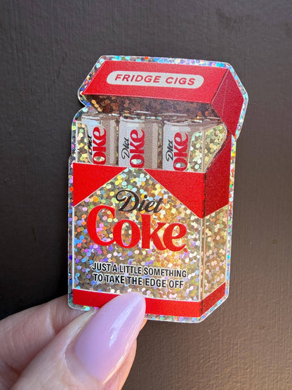 Hello Brand | Sticker My Art - Diet Coke Fridge Cigs Sticker - Matte Vinyl: Vinyl sticker