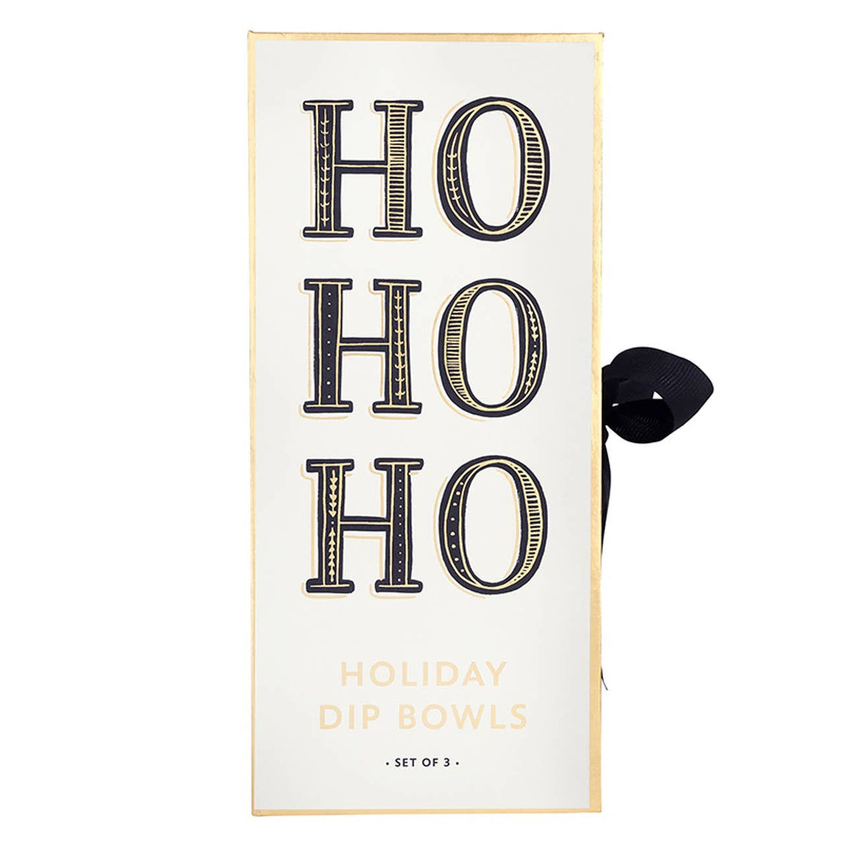 Gold Holiday Dip Bowls Book Box - Ho Ho Ho