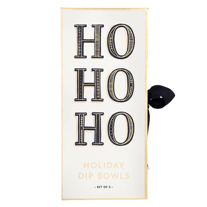 Gold Holiday Dip Bowls Book Box - Ho Ho Ho