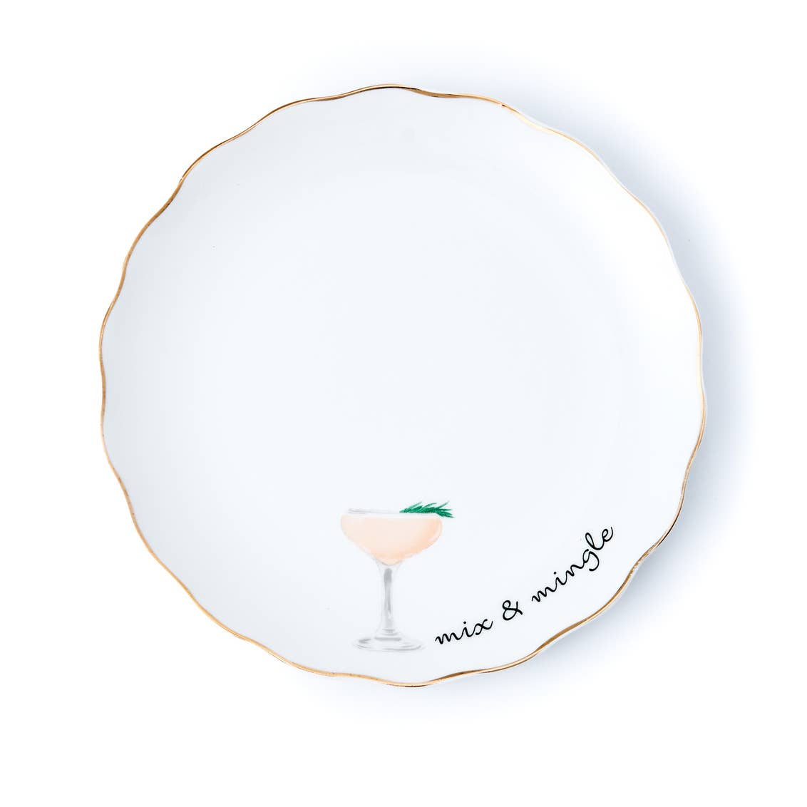 Godinger - Set of Six Holidays Cheers Appetizer Plates