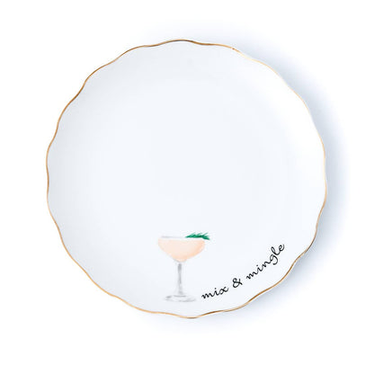 Godinger - Set of Six Holidays Cheers Appetizer Plates