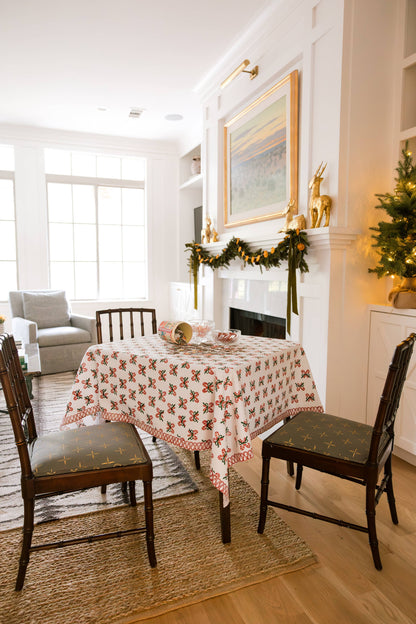 Table Throw - Candy Cane, Evergreen & Red