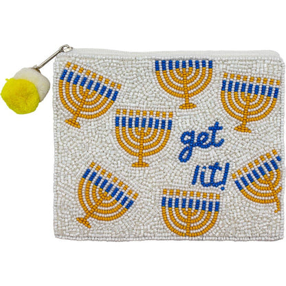Pizzazz, Inc. - HANUKKAH GET LIT BEADED COIN POUCH
