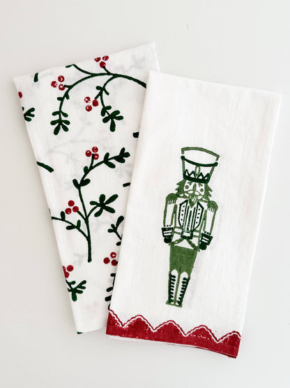 Tea Towel - Winterberry, Evergreen & Red