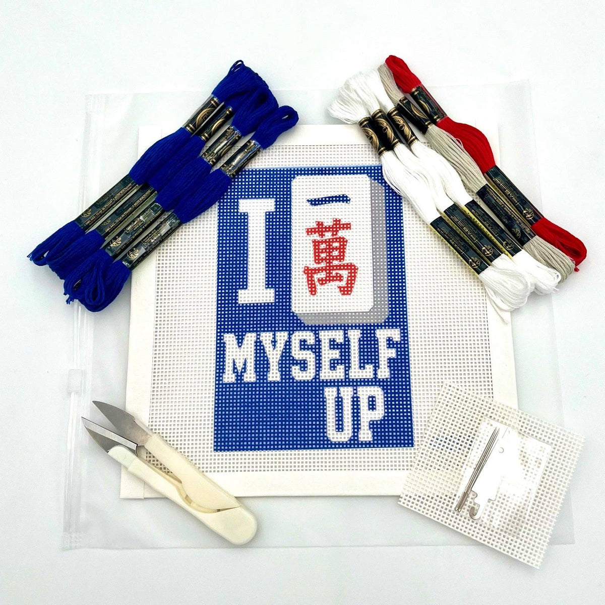 Mahjong I Crak Myself Up Needlepoint Design