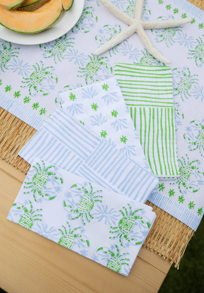 Organic Napkins (set of 4) - King Crab - Uniform Blue & Vine
