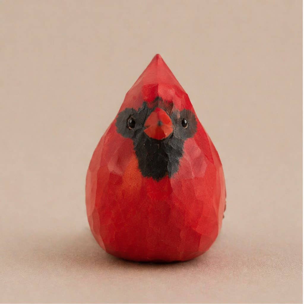 Cardinal - Hand-Painted Carved Wood Bird