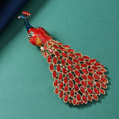 Peacock Rhinestone Alloy Brooch