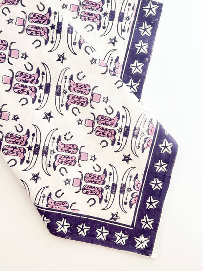 Mended - Table Throw (Ivory)- Cowgirl, Lilac & Purple