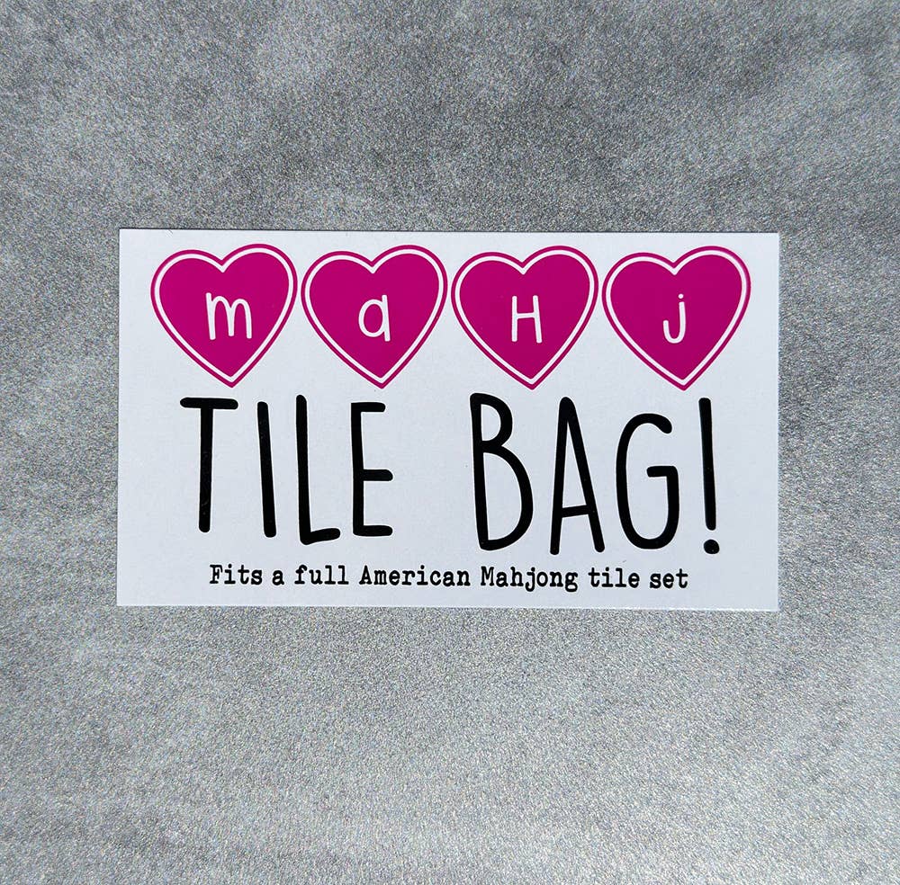 Mahjong Tile Pouch - "Mahj…Knew We Would Be Friends" - Long