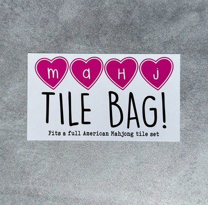 Mahjong Tile Pouch - "Mahj…Knew We Would Be Friends" - Long