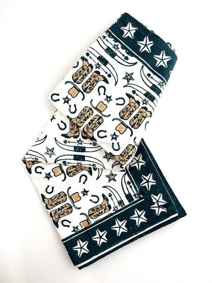 Table Throw (Ivory)- Cowgirl, Midnight & Chai