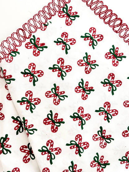 Table Throw - Candy Cane, Evergreen & Red